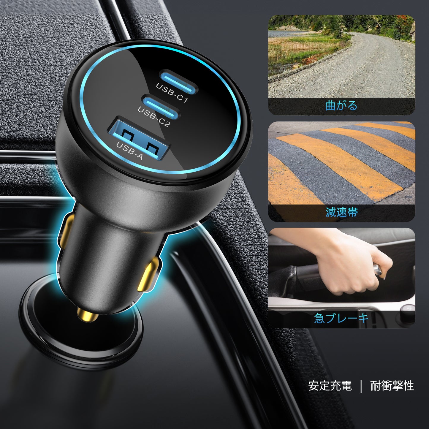 100W USB C Fast Car Charger with Display, PD3.0+QC Type C Car Charger Adapter, Fast Charging for Laptops, MacBook Pro, iPad, iPhone 16/15/Pro Max, Galaxy S24/S23 Ultra Etc.