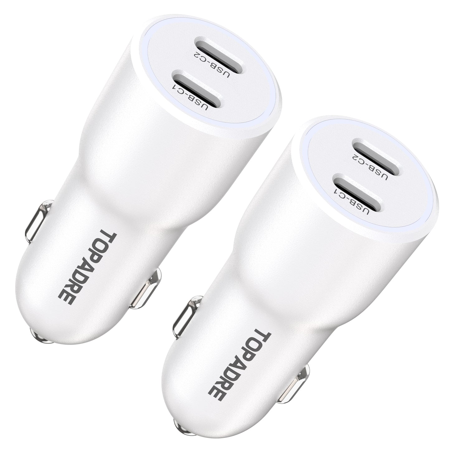40W car charger, dual USB ports, PD/PPS/QC multi-protocol compatible, suitable for iPhone 16/15, iPad, Samsung