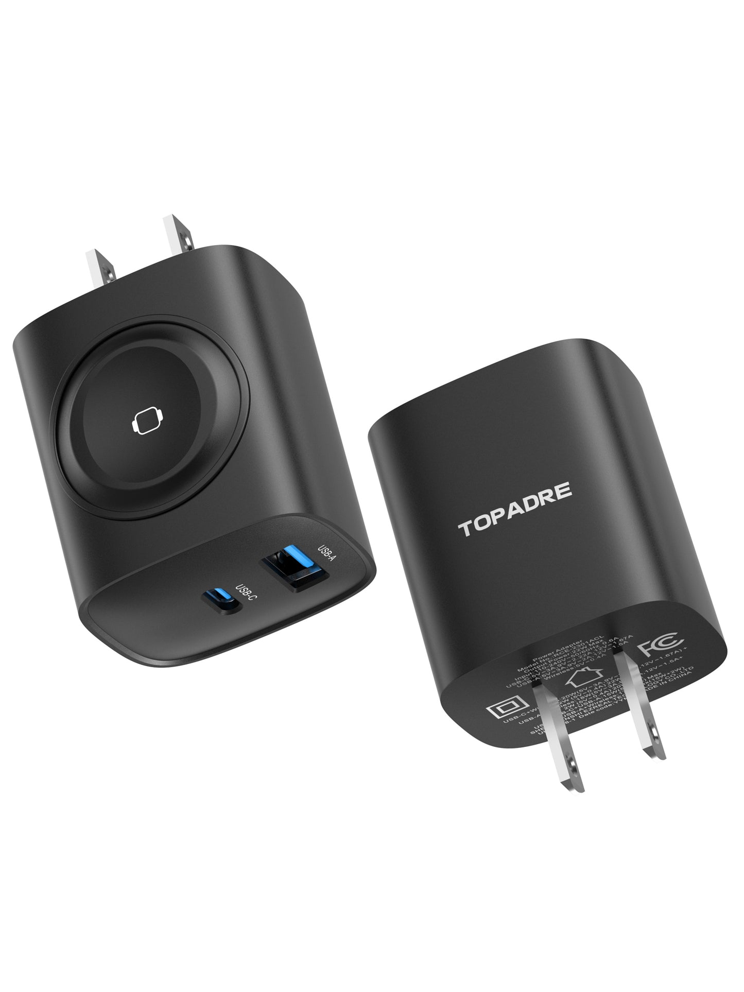 (2PCS)3-In-1 20W Fast Charger:Powerful Magnetic Charging for Apple Watch + USB-C&USB-A Ports | Compact 3-Device Charging Block for iPhone 16/15, iWatch Ultra/9/8/7/6