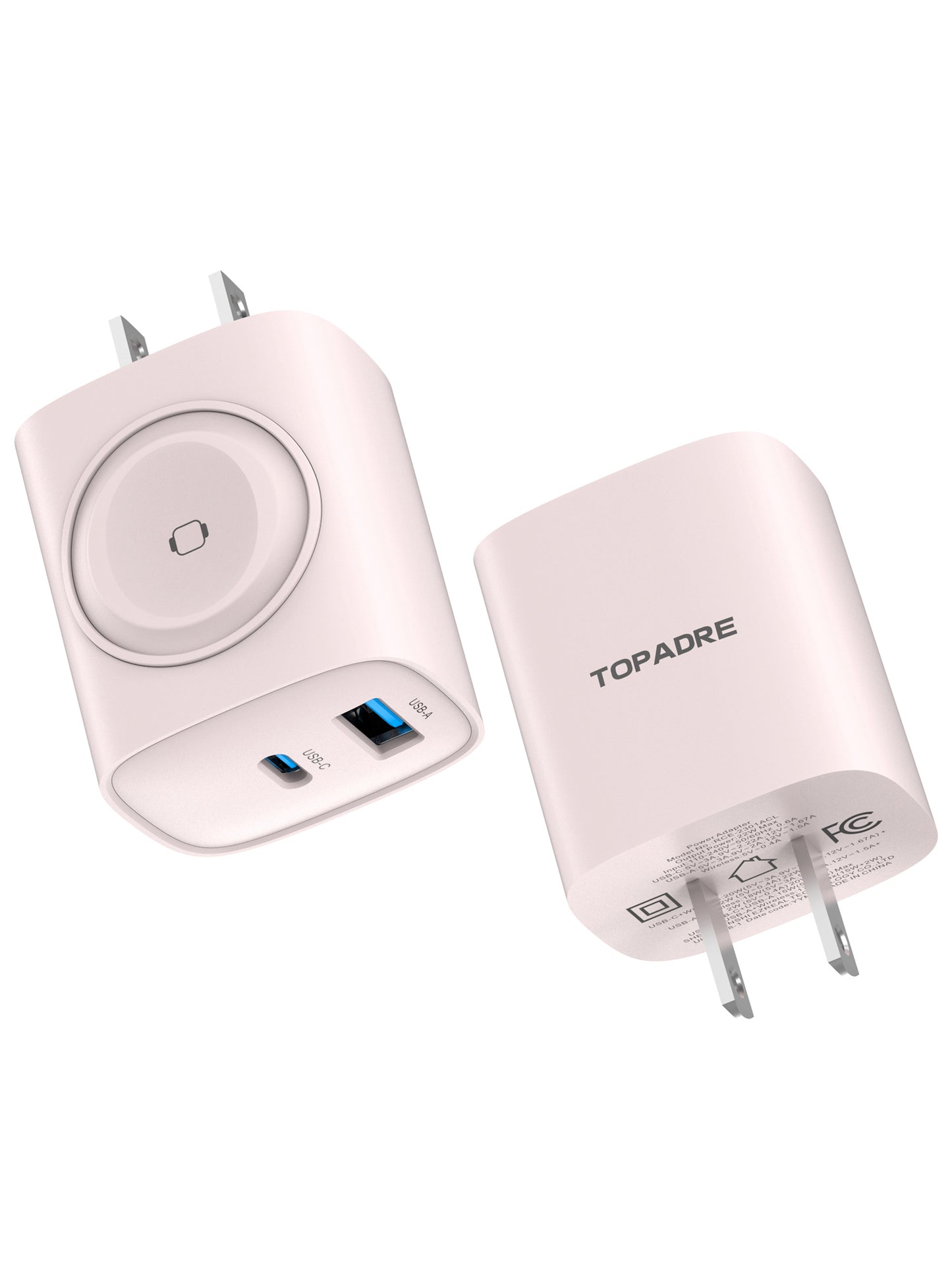 (2PCS)3-In-1 20W Fast Charger:Powerful Magnetic Charging for Apple Watch + USB-C&USB-A Ports | Compact 3-Device Charging Block for iPhone 16/15, iWatch Ultra/9/8/7/6