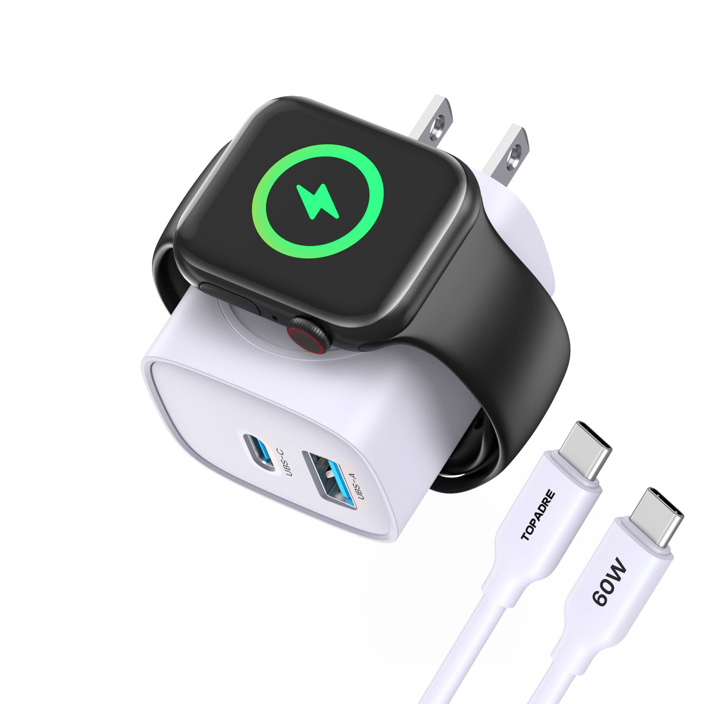 for Apple Watch Charger with 20W Fast Charging Block, 3 in 1 PD USB C Wall Charger Block for iWatch Series Ultra/9/8/7/6, Compatible with iPhone 16/16 Pro/iPhone 15 Series
