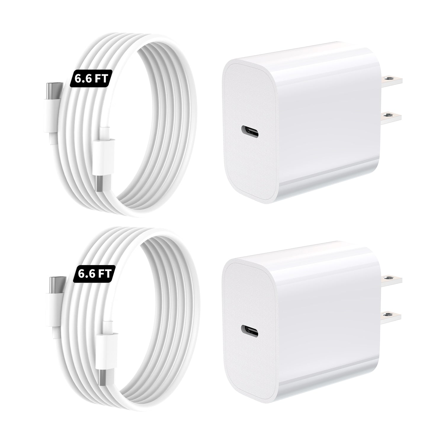 Topadre 20W Fast Charger with Cable, USB-C Wall Charger Block for iPhone 16/15/14 Series, iPad, Galaxy and Other Devices