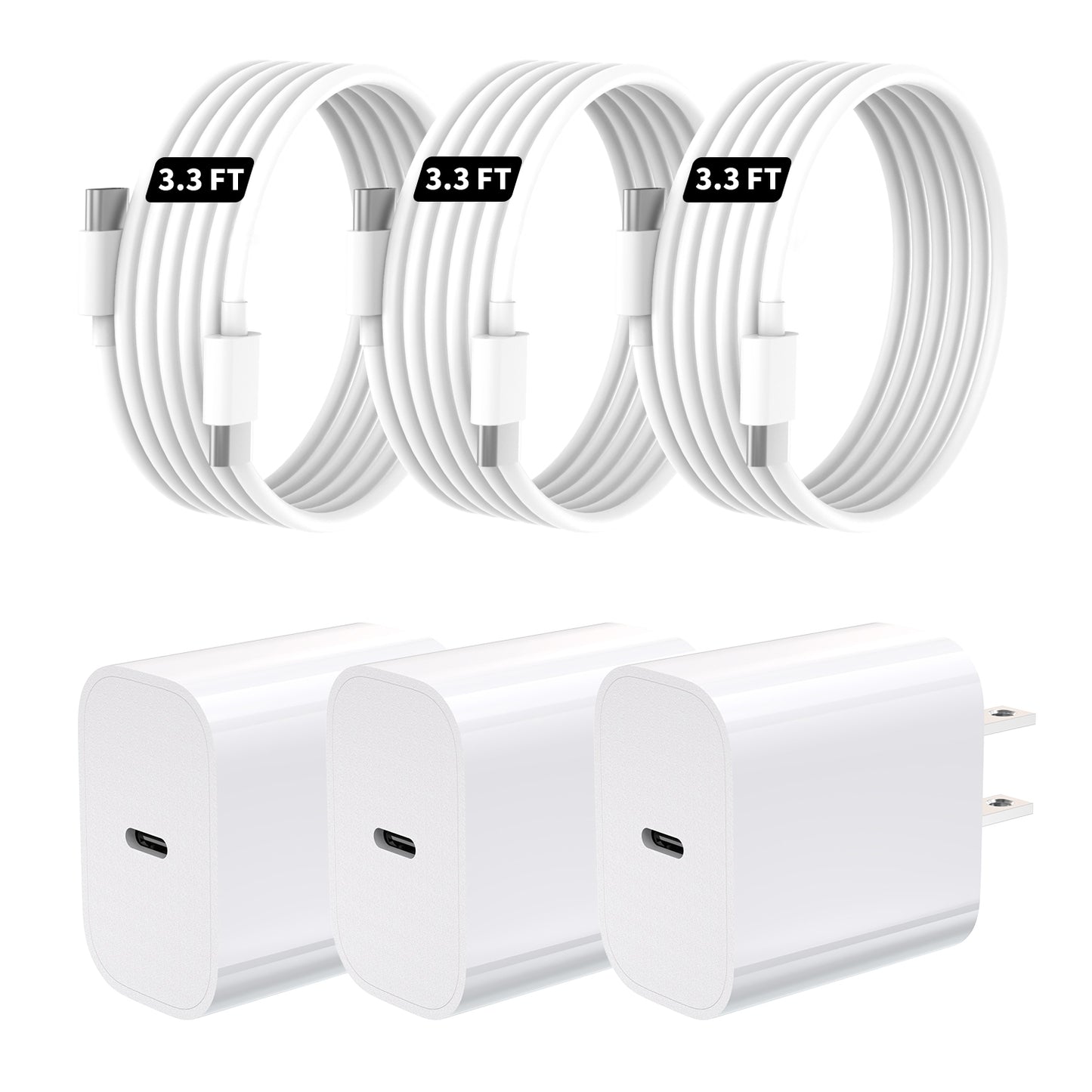 Topadre 20W Fast Charger with Cable, USB-C Wall Charger Block for iPhone 16/15/14 Series, iPad, Galaxy and Other Devices