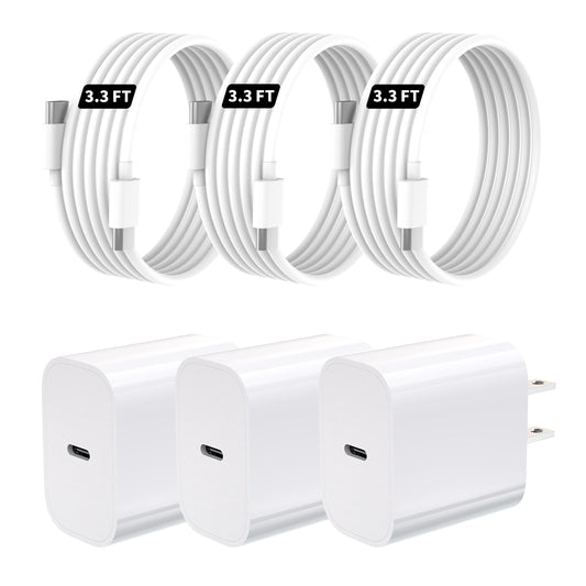 Topadre 20W Fast Charger with Cable, USB-C Wall Charger Block for iPhone 16/15/14 Series, iPad, Galaxy and Other Devices