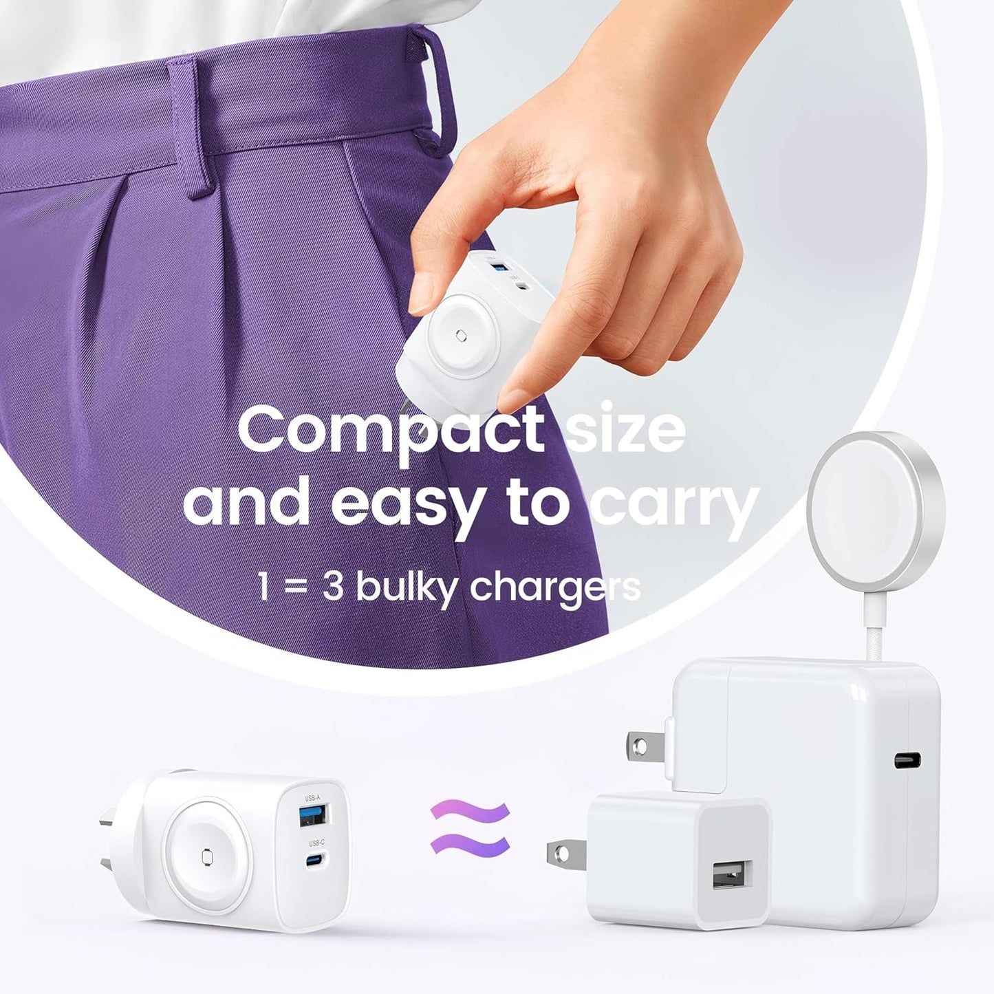 for Apple Watch Charger with 20W USB C Charger, 3 in 1 PD Fast Charging Wall iPhone Charger for iWatch Charger Ultra/10/9/8/7/6/SE, iPhone 16/15/15/14 Pro Max, iPad Pro/Air