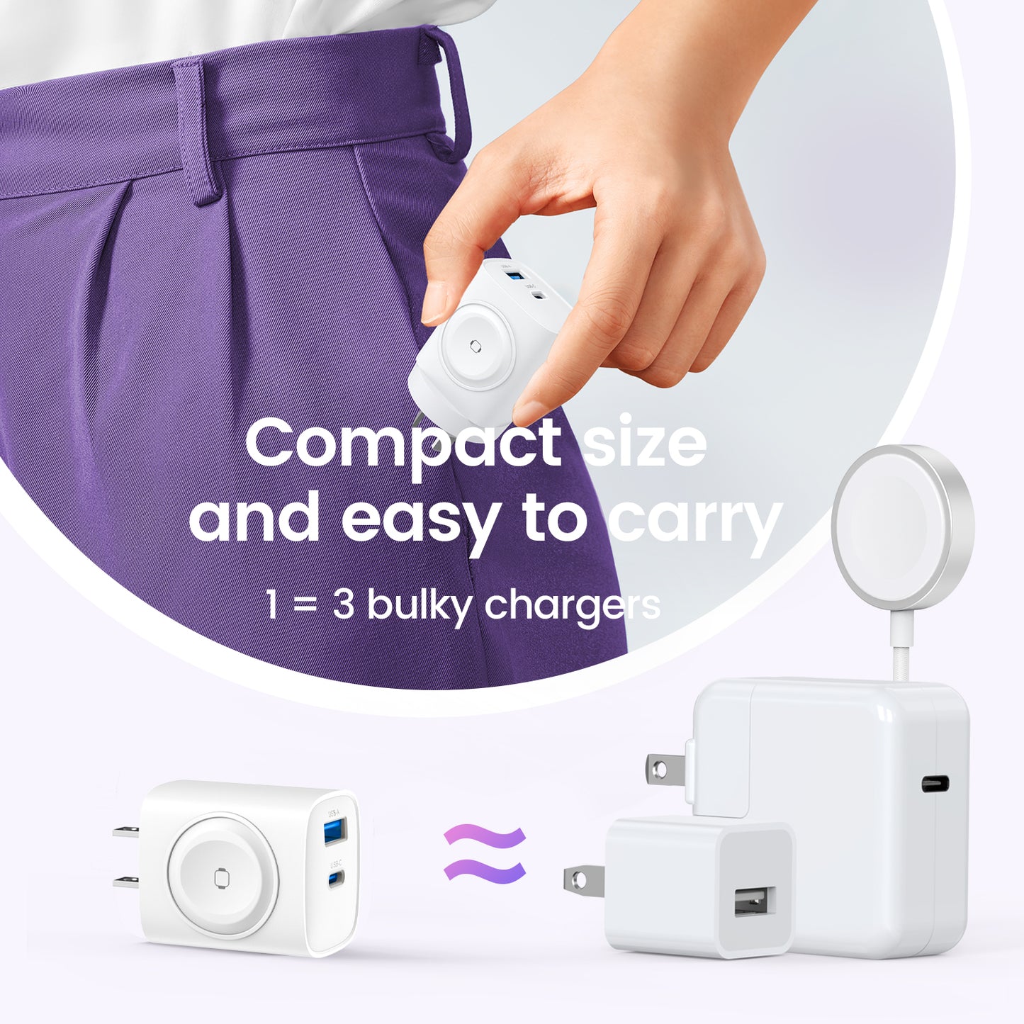 for Apple Watch Charger with 20W Fast Charging Block, 3 in 1 PD USB C Wall Charger Block for iWatch Series Ultra/9/8/7/6, Compatible with iPhone 16/16 Pro/iPhone 15 Series