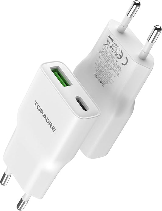 TOPADRE 20W USB C Ladegerät,2er-Pack Usb C Netzteil Adapter Mehrfach für i-Phone 16/16 Pro/16 Pro Max/16 Plus/15 14 13 12 11 Pro Max X XS,Schnellladegerät Handy Stecker Charger Ladestecker Ladeadapter